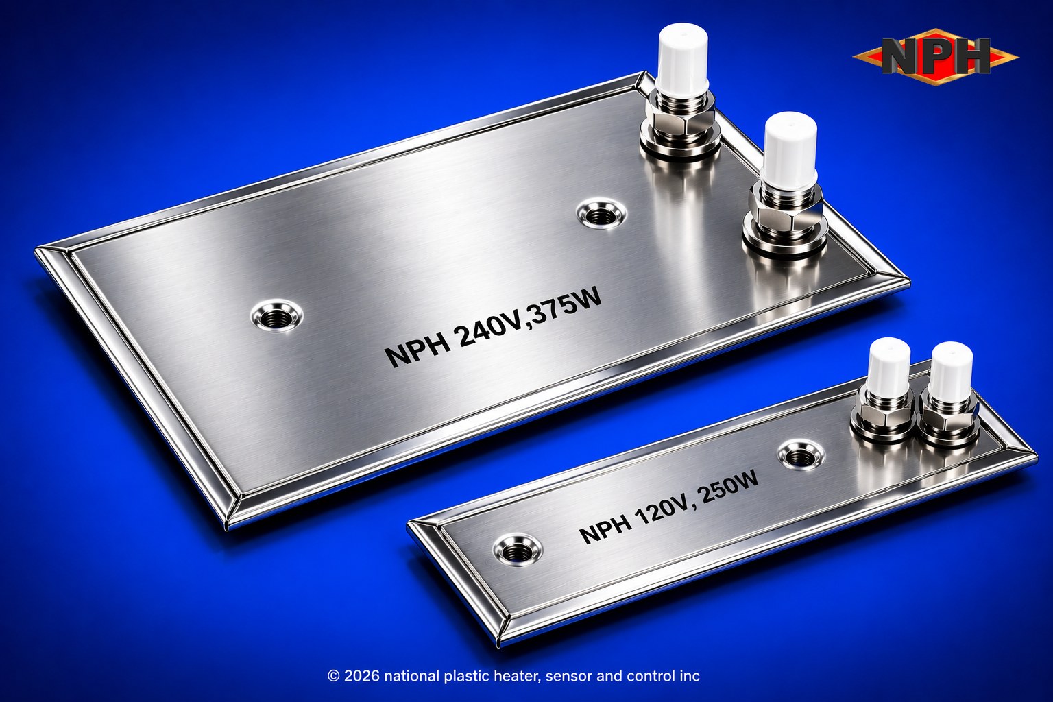 Mica Insulated Strip Heaters with Pressure Plates-Ceramic bases & Covers-Mounting Holes